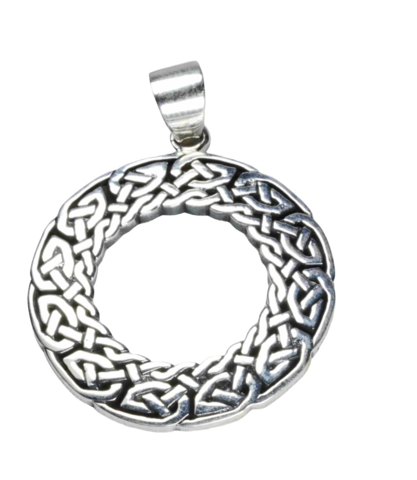 Sterling  Silver  925  Celtic  Knot  Circle  Pendant