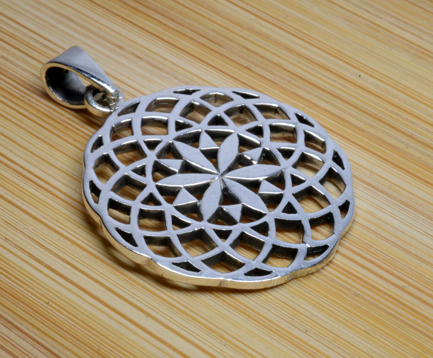 Sterling silver  flower of life pendent.