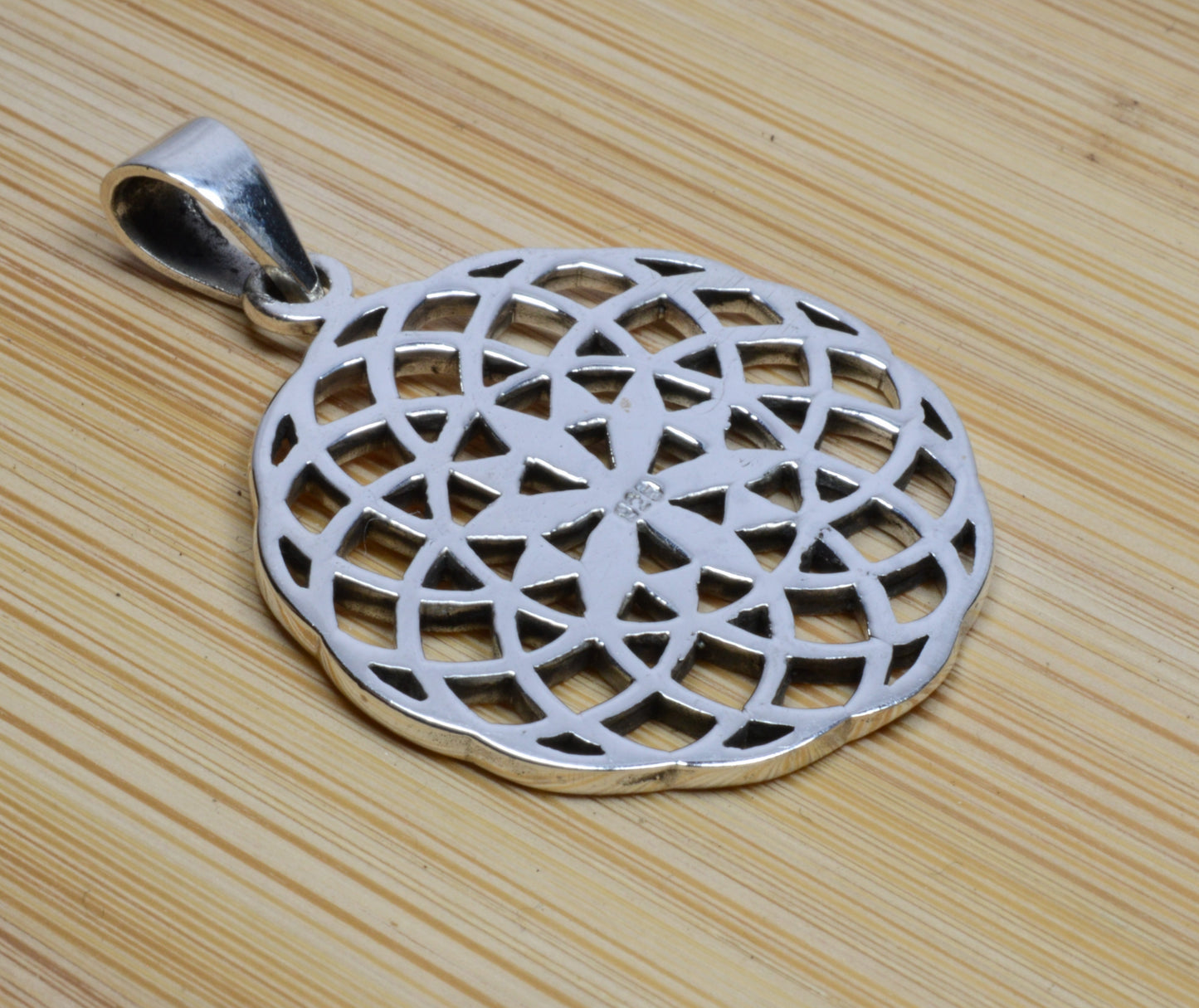 Sterling silver  flower of life pendent.