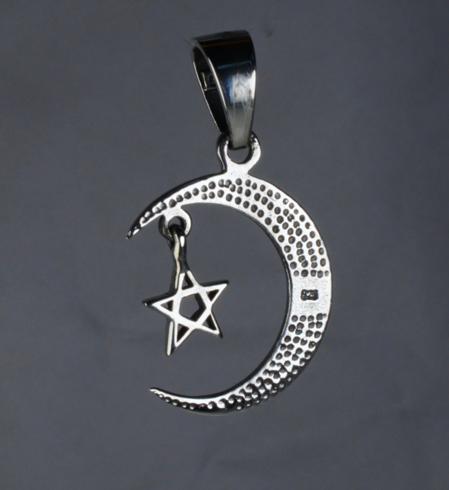 Moon star  sterling sliver pendent