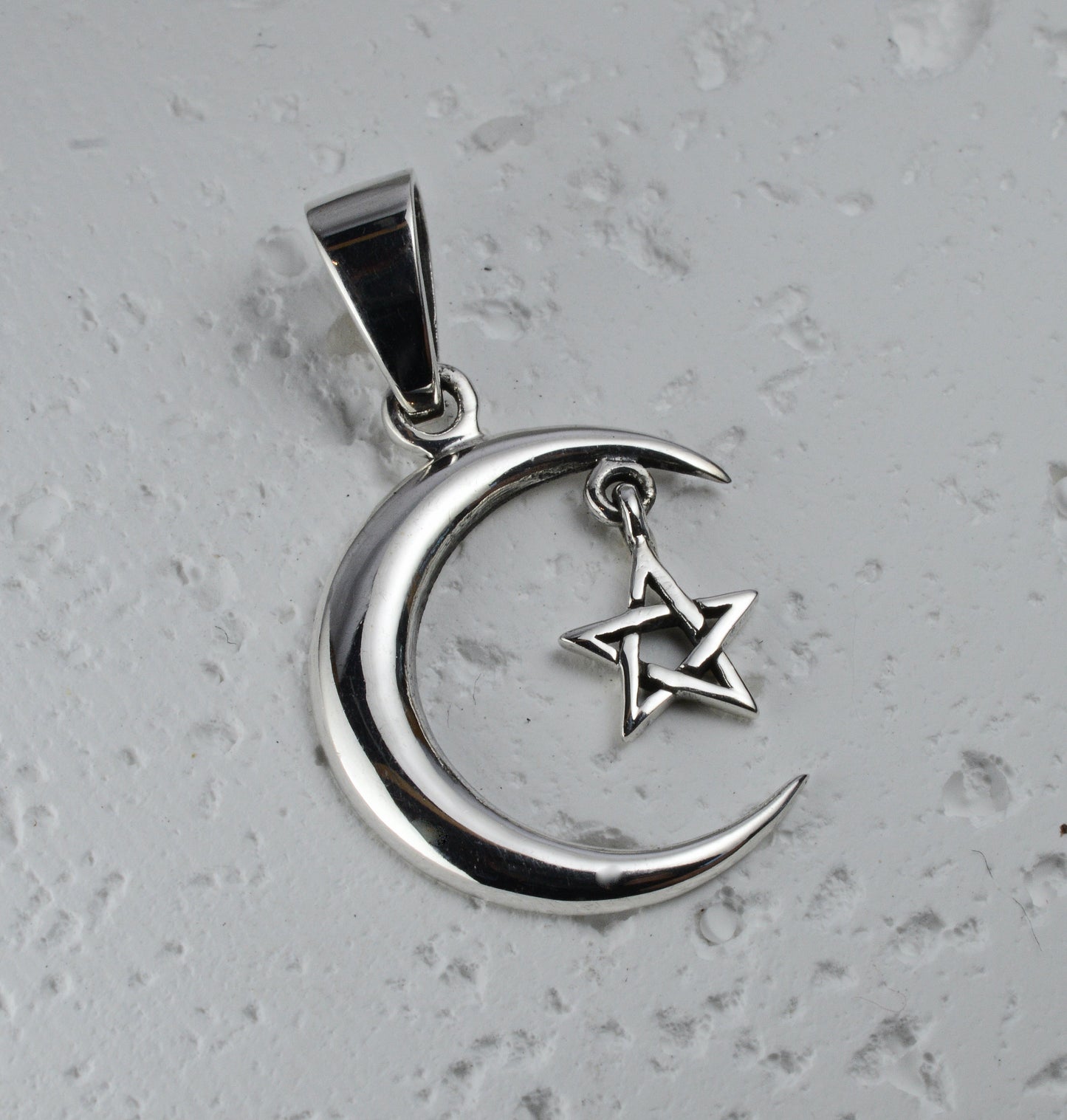 Moon star  sterling sliver pendent