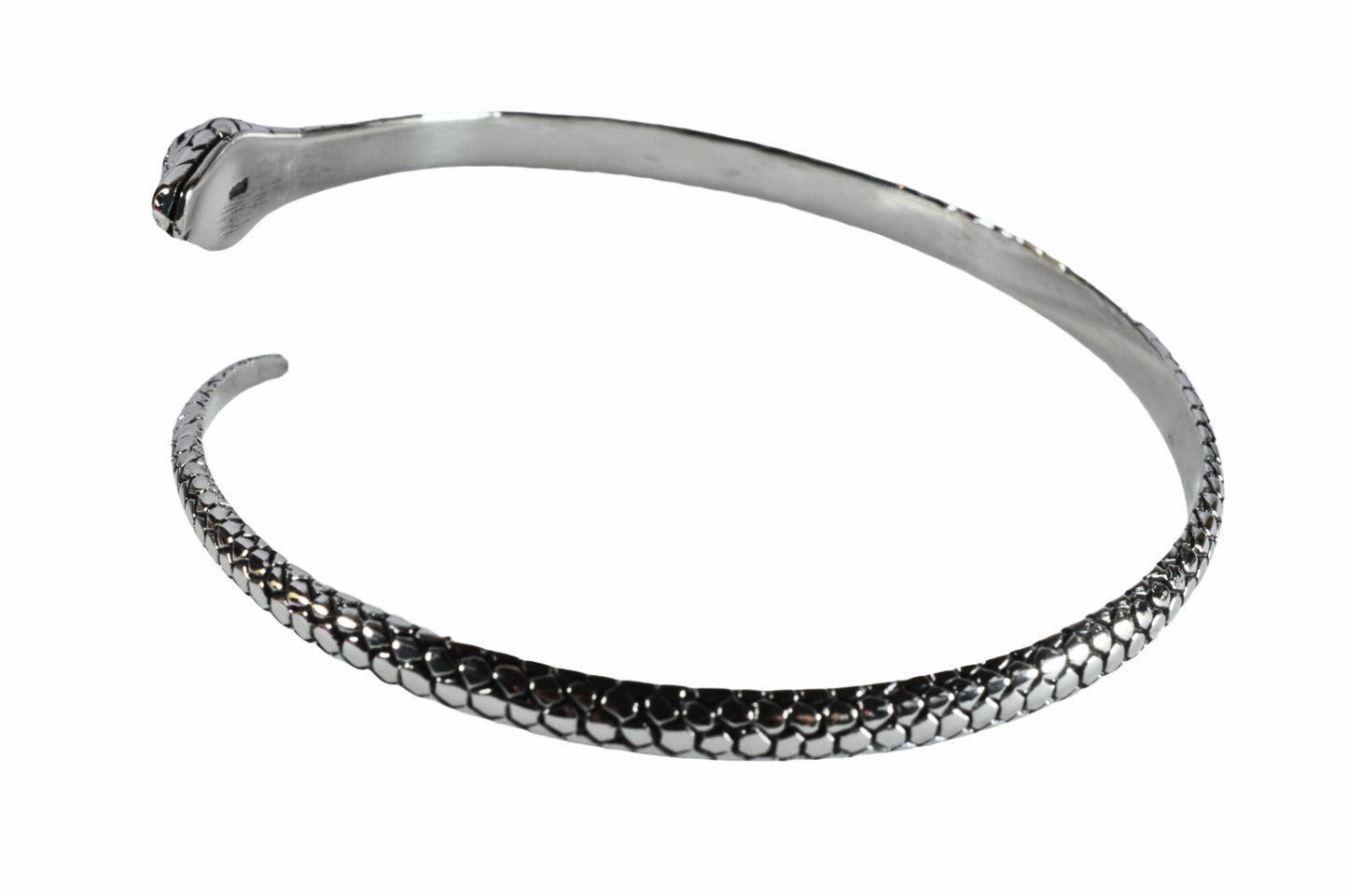 Snake silver bangle