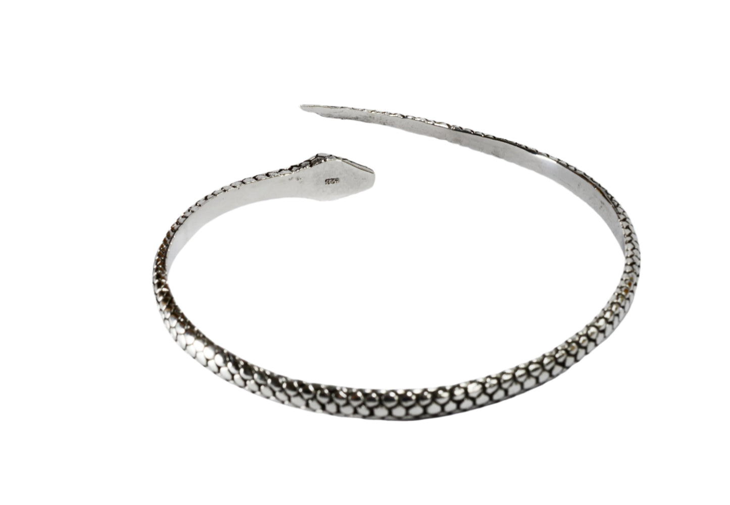 Snake silver bangle