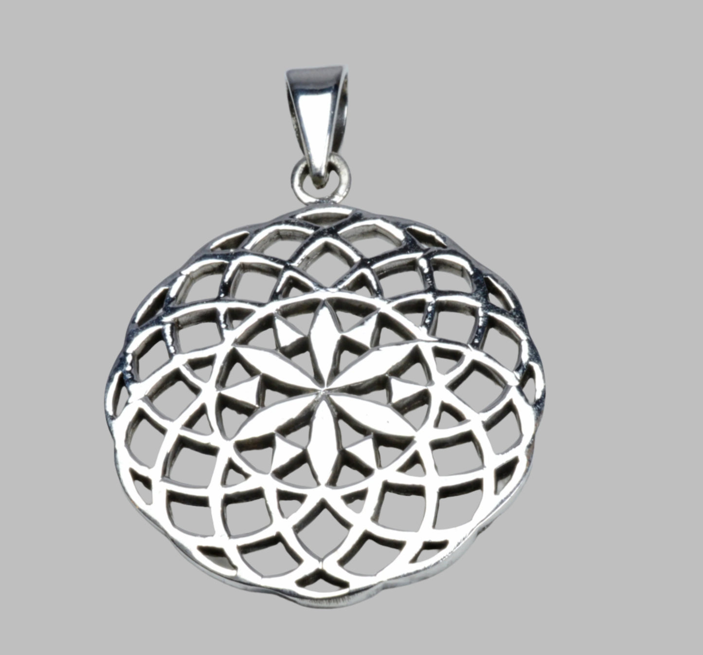 Sterling silver  flower of life pendent.