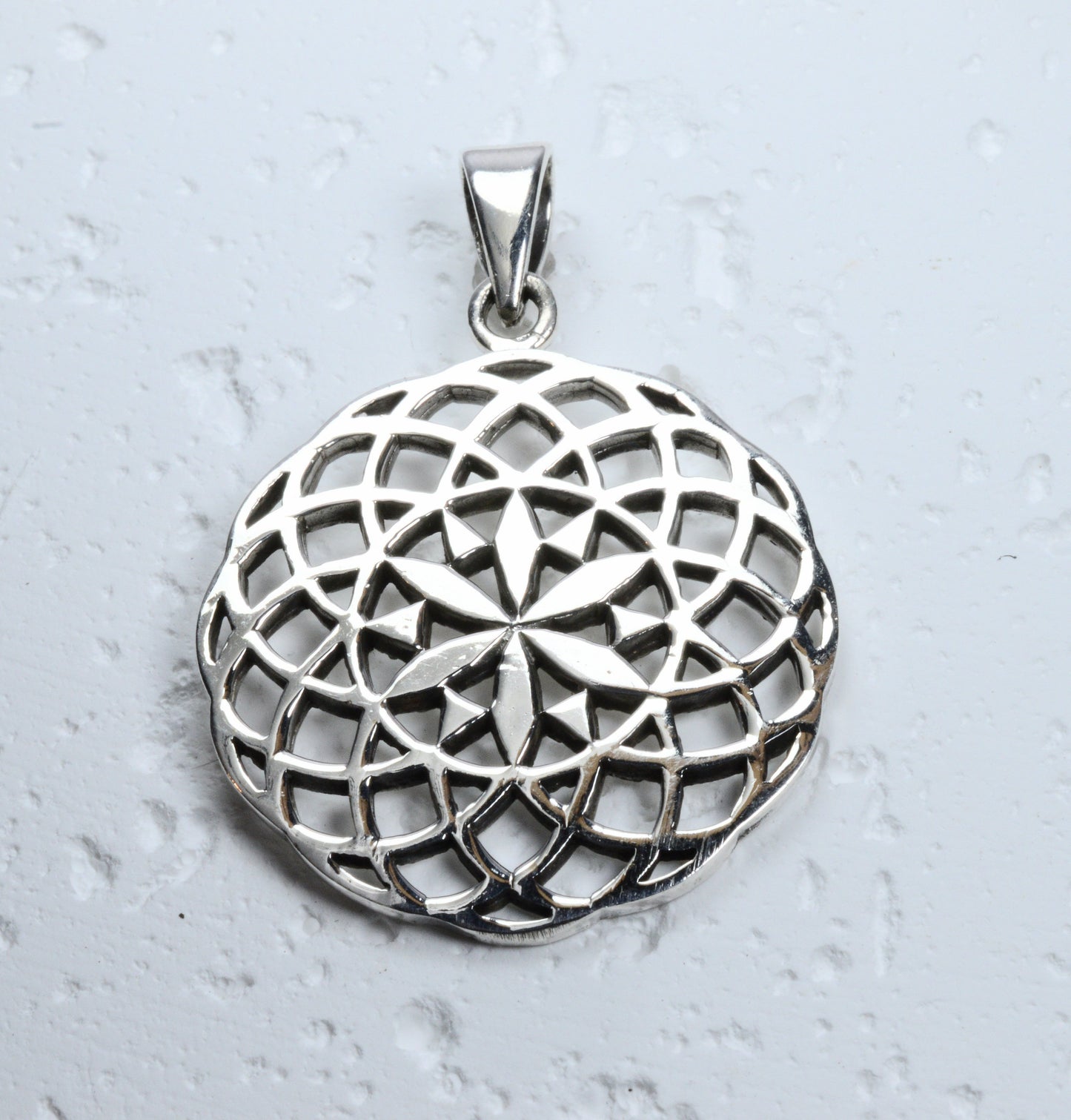 Sterling silver  flower of life pendent.