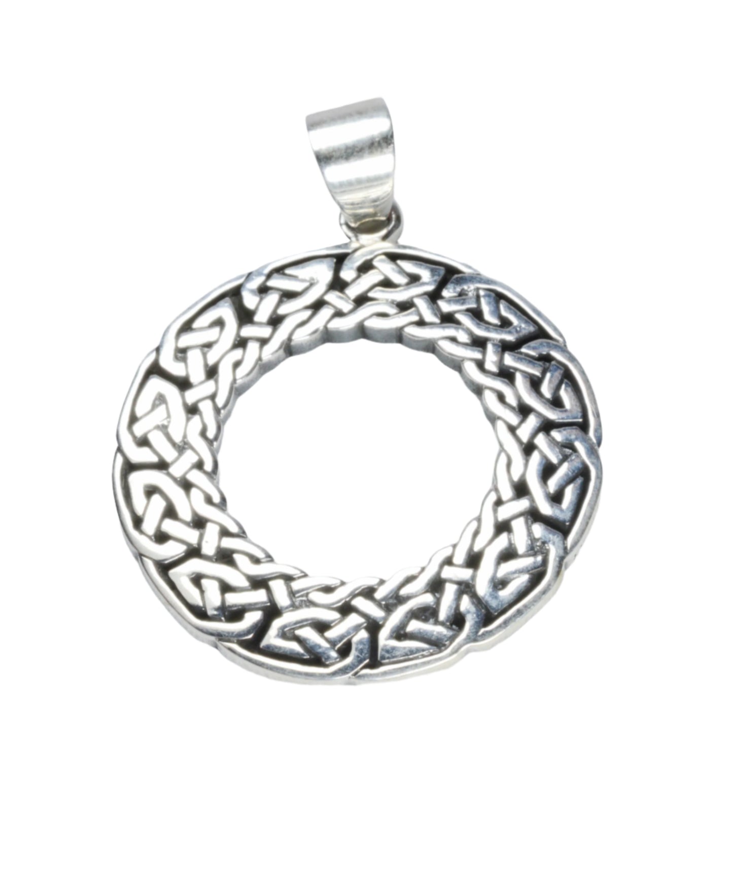 Sterling  Silver  925  Celtic  Knot  Circle  Pendant