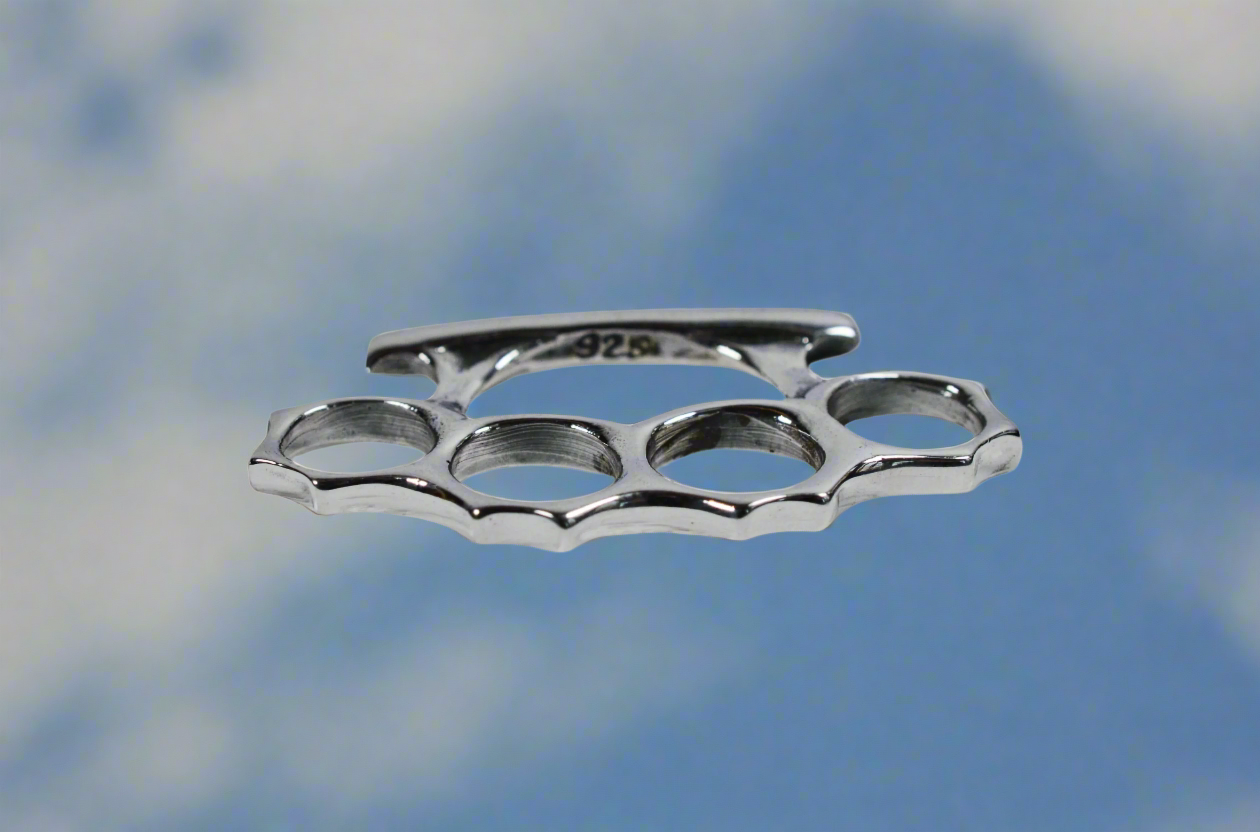 Silver knuckle duster pendent